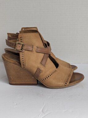 Miz Mooz Kipling Leather Wedge Sandals EU 41 US 10 Two-Tone Brown Buckle Straps